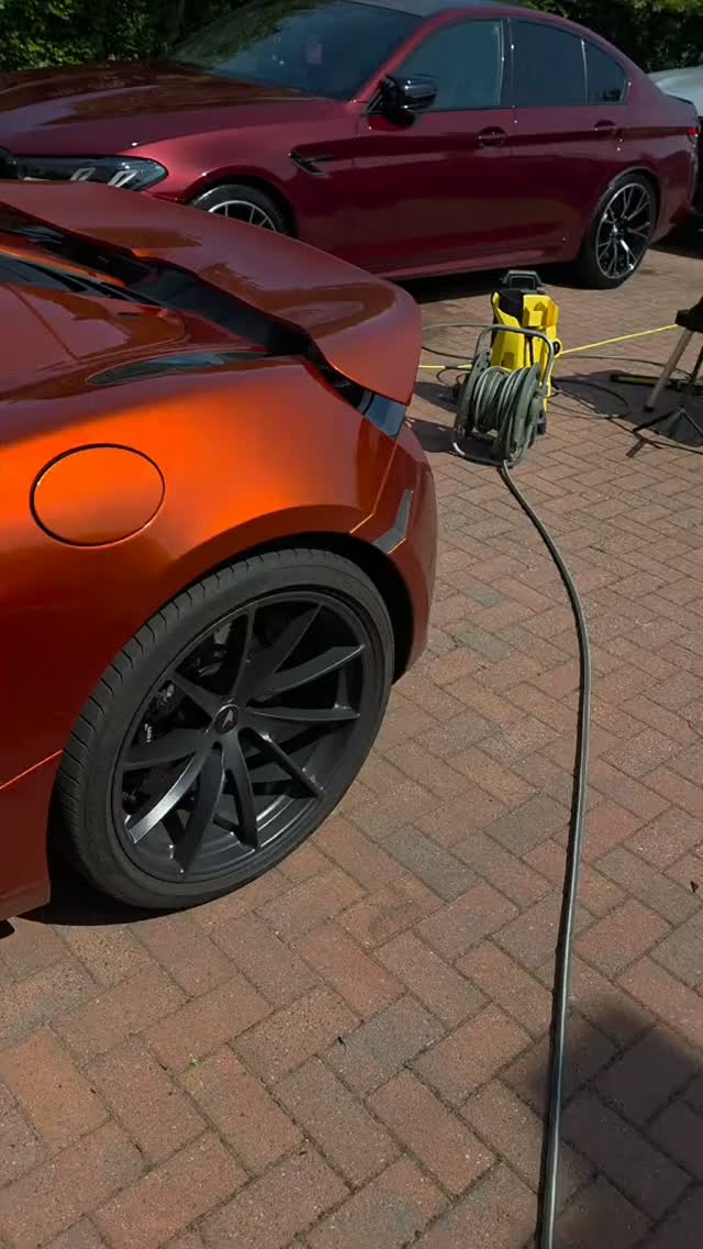Supercar detailed on the driveway by a mobile detailer