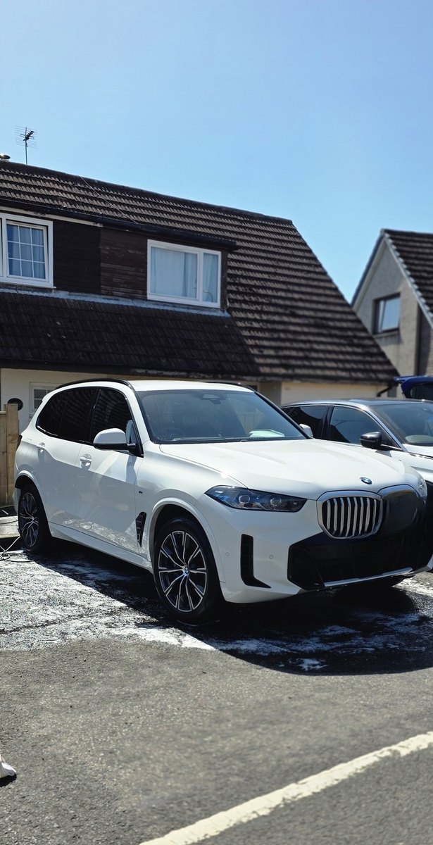 White BMW X5 M Sport washed and sealed