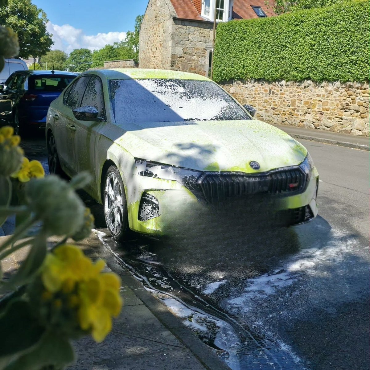 Skoda vRS in vivid green