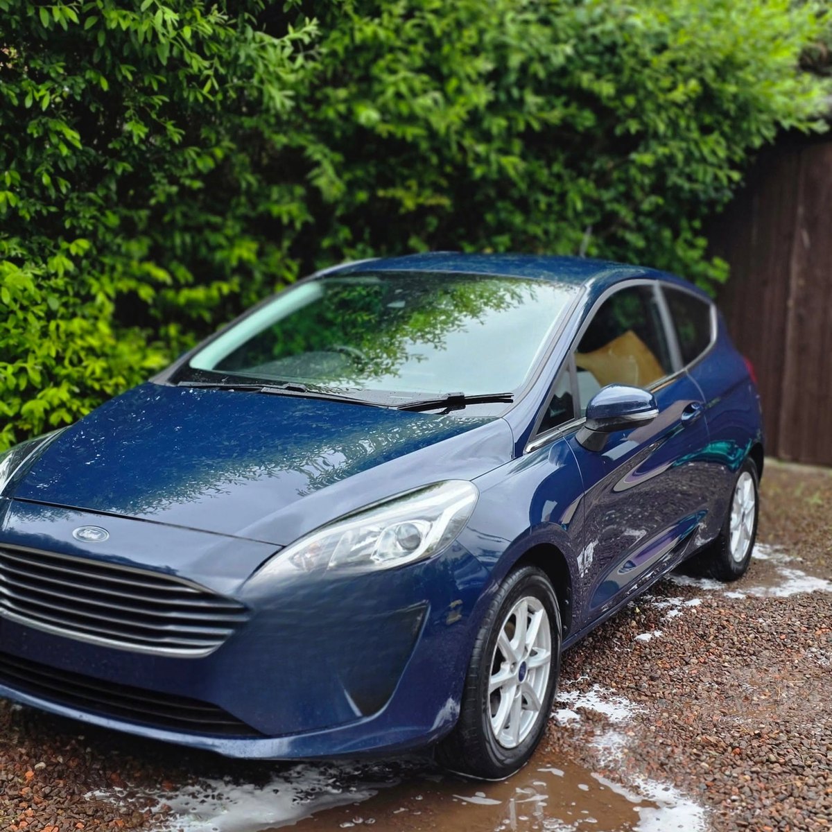 Blue Ford Fiesta cleaned and protected
